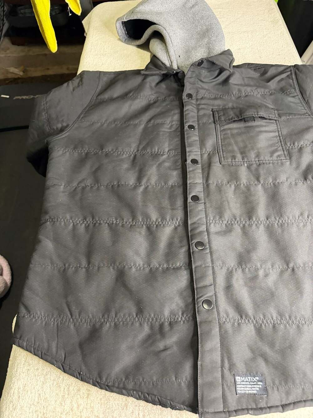 Matix Quilted Snap Jacket Black